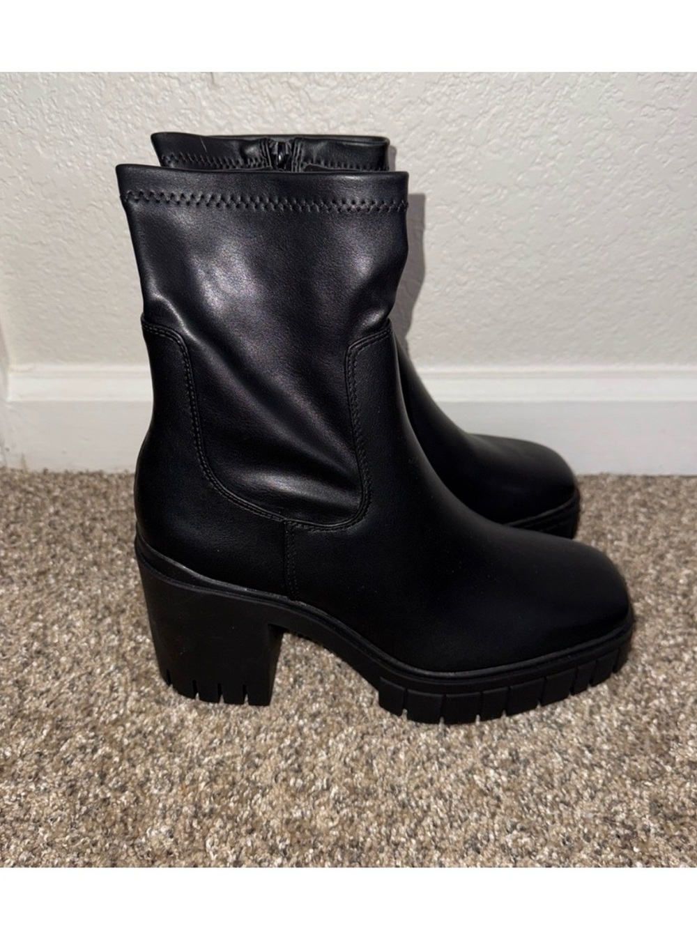 Primark Black Chunky Lug Sole Ankle Boots